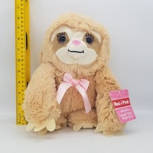 NWT Valentine's Day Huggie Hugs 12" Plush Sloth - Red & Pink